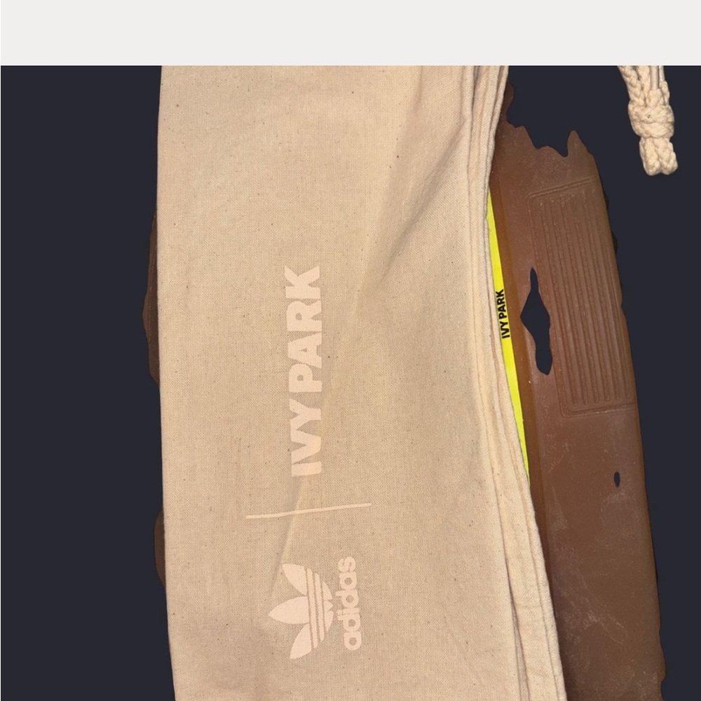 Ivy Park Adidas White Black Low-Top Sneakers with Neon Yellow Trim - Picture 3 of 4